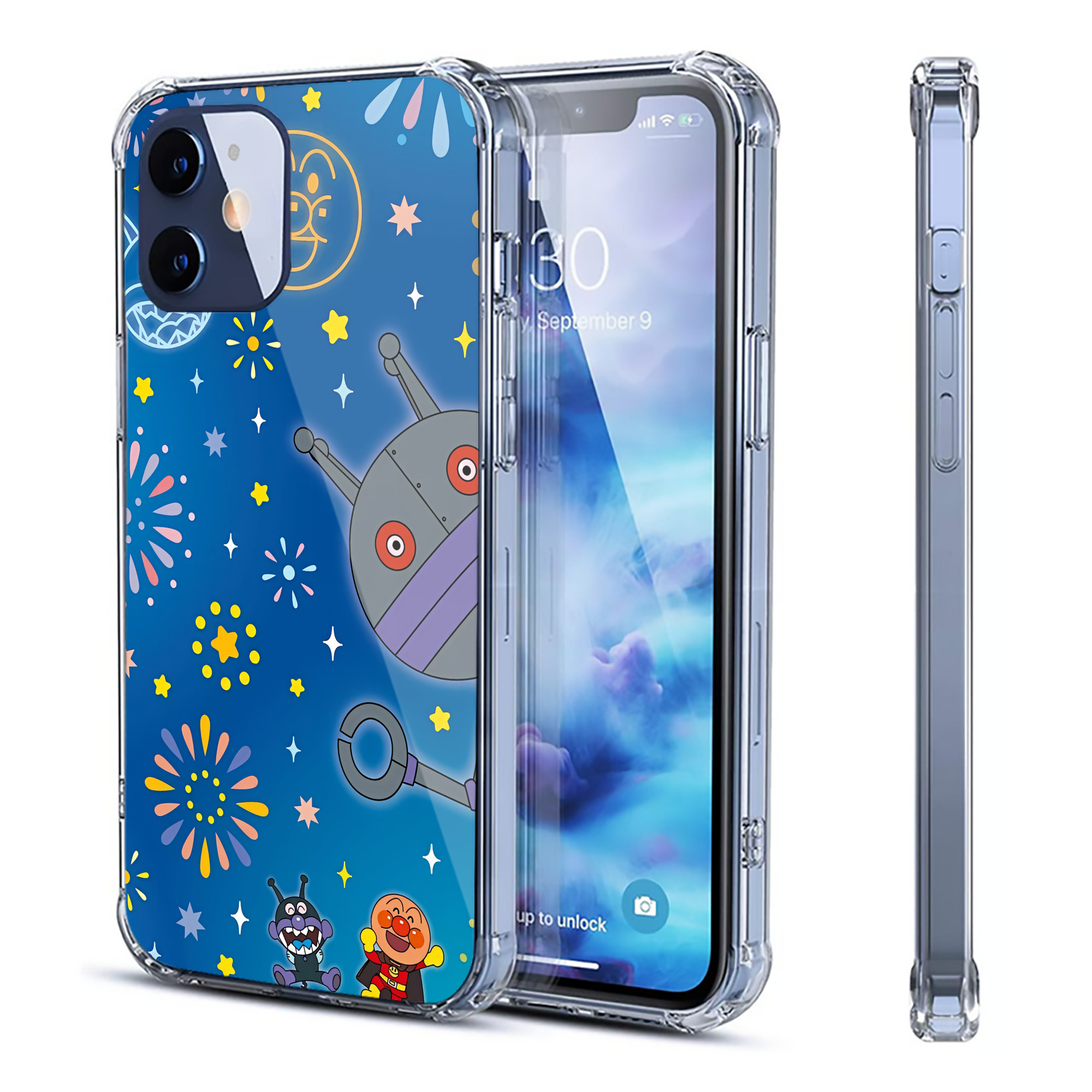 （画像用） アンパンマン Anpanman 【iPhone 12シリーズ対応】透明スマホケース（クリアソフトケース）
